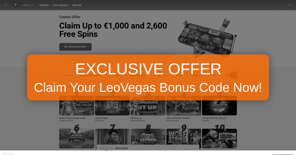 LeoVegas Bonus Code USA 2026 | $2,500 Welcome Offer Review